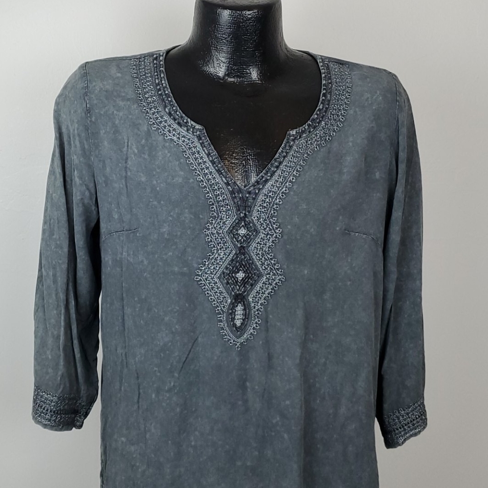 Luna Moon embroidered detail top tunic size S boho festive